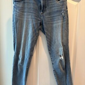 Distressed Blue Jeans